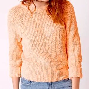 Free People peach Electric City sweater linen blend long sleeve
